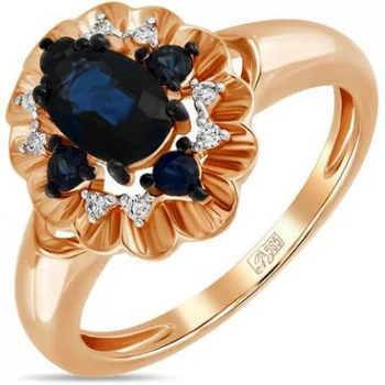 

Lucas gold ring with sapphires and diamonds in red gold