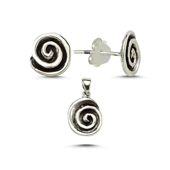 

Kutaydan Sterling Round 925 Sterling Silver Set Made in Turkey