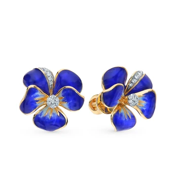 

Gold earrings with diamonds sunlight sample 585