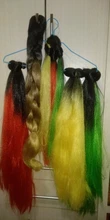 Pelo trenzado sintético 100g 24 pulgadas Single Color degradado verde amarillo Rosa rubia trenza extensión de pelo giro Jumbo MUMUPI