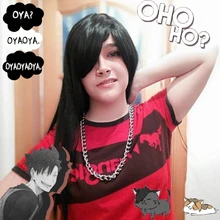 QQXCAIW largo recto del Partido de Cosplay negro 40 100 Cm pelucas de pelo sintético