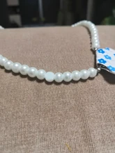 Collar con colgante de concha de amor para mujer, gargantilla de cadena de perlas Simple de 6MM de estilo Vintage, joyería de moda al por mayor