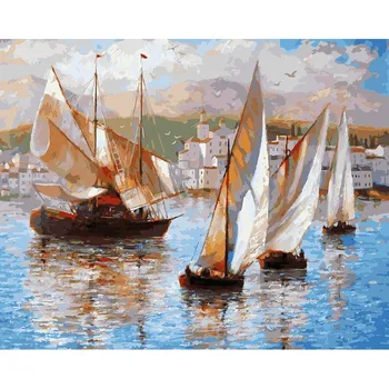 

Set for drawing by numbers sea walk by Italy.