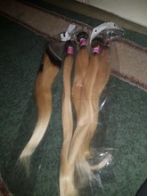 Facebeauty-mechones de pelo liso Remy brasileño degradado, rubio oscuro, 1B 613, paquete de 3/4 con cierre Frontal de malla de 13x4, pieza media gratis