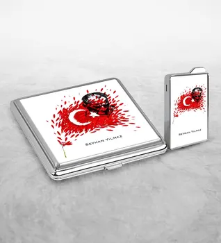 

Personalized Ataturk Themed Cigarette and Lighter Set-3