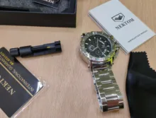 NEKTOM-reloj de cuarzo para hombre, cronógrafo de pulsera, resistente al agua, con correa de acero, militar, deportivo