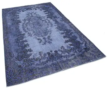 

175x284 Cm Blue Handmade Over Dyed Rug-6x9 Ft