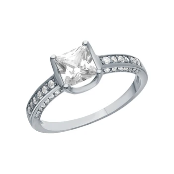 

Silver ring with cubic zirconia sunlight sample 925