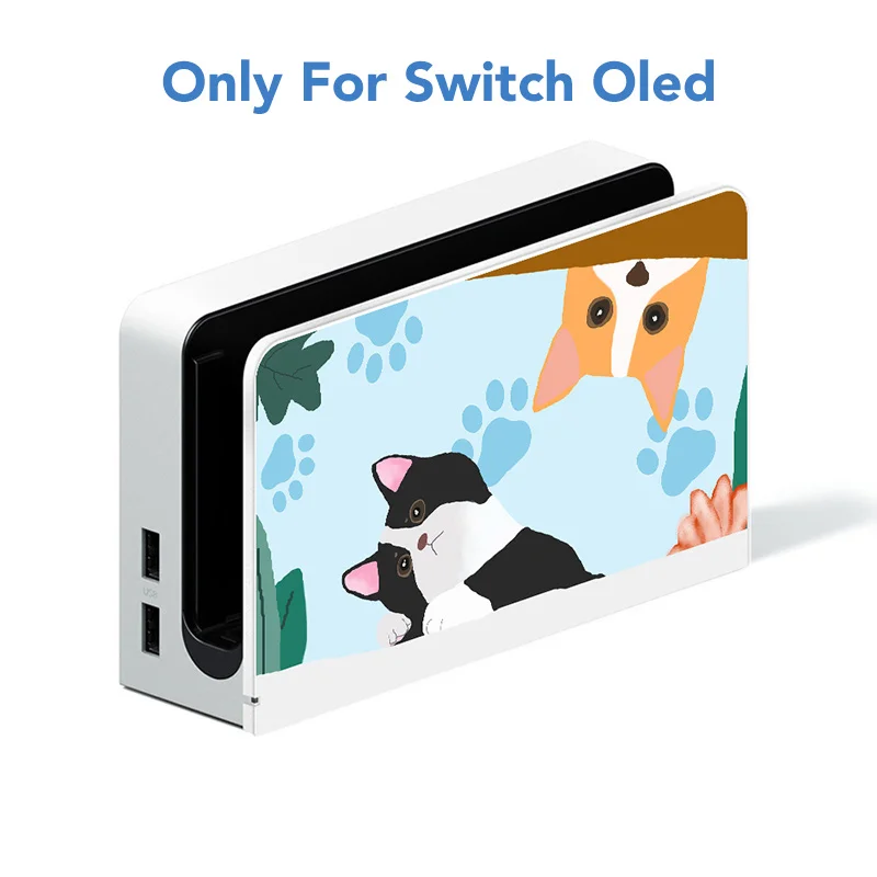 Doca para Nintendo Criar o Seu Personalizado Bonito Case Switch Oled Anime Decalque Capa Rosa Branco Roxo Preto Base Cores Próprio - Image 4