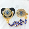 MIYOCAR blue Bling evil eye pacifier and clip set pacifier chain holder bling colorful lovely evil eye pacifier AEYE-C ► Photo 2/6