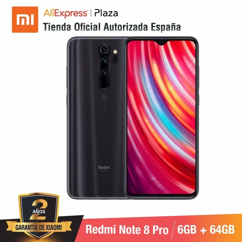  Redmi Note 8 Pro (64GB ROM con 6GB RAM Cámara de 64 MP Android Nuevo Móvil) [Teléfono Móvil Versión