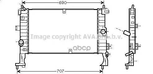 Радиатор Системы Охлаждения Opel: Meriva 1.3 Cdti/1.7 Cdti 03- Ava арт. OL2346