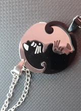 Conjunto de 2 collares colgantes de gatos Yin Yang Tai Chi, 8 estilos, collar de corazón redondo, amistad mejores amigos, pareja, regalo de cumpleaños, amigo