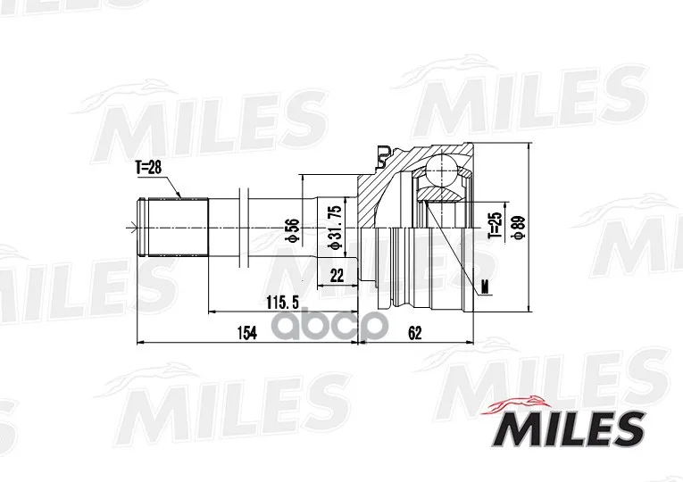 Шрус Mitsubishi Pajero I-Ii 2.5td-3.0 82-00 Нар. Miles Ga20277 Miles арт. GA20277