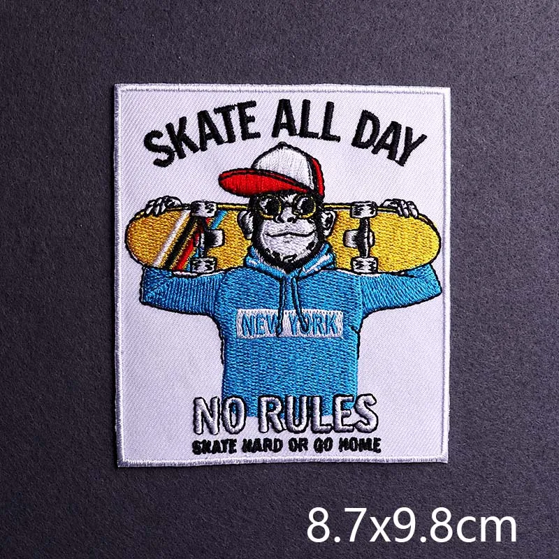 Hip-hop Rock/Music Patch Iron On Patches For Clothing Thermoadhesive Patches On Clothes Embroidery Patch Punk Joker Stickers