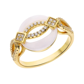 

Silver ring with ceramics and cubic zirconia sunlight sample 925