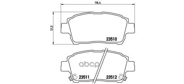 Колодки Тормозные Toyota Corolla/Prius/Yaris 1.0-1.6 99- Передние Brembo P83051 Brembo арт. P83051