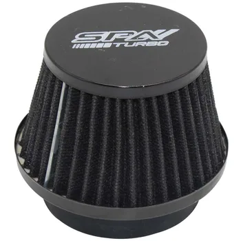 

Universal air filter high flow intake system washable reusable cone mesh Black