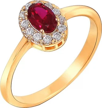 

Esthete ring with garnet and cubic zirconia silver with gilding