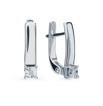

Silver earrings with diamonds sunlight sample 925