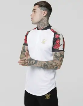

SikSilk Reglan Baseball White Top Men T-Shirt