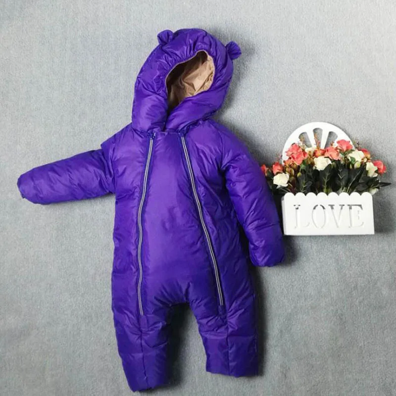 

Winter Baby Snowsuit Hooded Snow Wear Kids Overalls 5 Colors Winter Romper for Boys and Girls