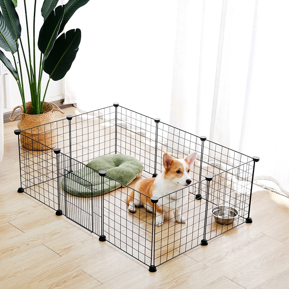 Valla plegable para perros y gatos, puertas para perros, Protector de seguridad, instalación fácil, cercas perros, para cachorros, casa para entrenamiento de jaulas y corrales| - AliExpress