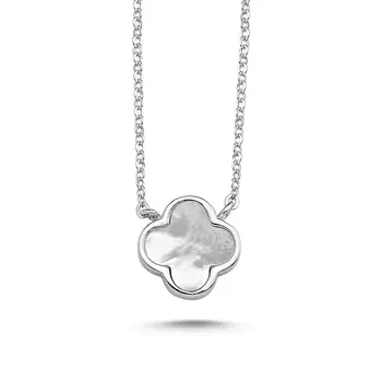 

Angemiel 925 Sterling Silver Clover Necklace