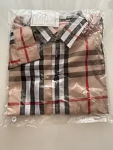 Camisa informal de moda para mujer, camisa de gasa con solapa y manga larga con estampado de labios, a cuadros, nueva de 2020