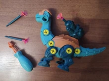 Conjunto de dinosaurios de juguete para niños, tuerca de tornillo de combinación, juguetes educativos de bloques con montaje, regalo