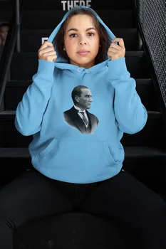 

Angemiel Wear Ataturk Blue Women 'S Hooded Sweatshirt