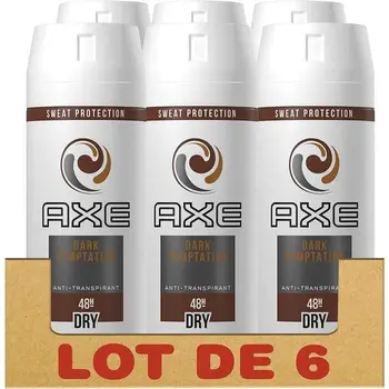 

AX 6 PCs antiperspirant deodorant mens Dark Temptation Protection - 150ml