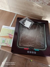 Puerta con cierre de 4 vías para perro y gato, puerta con solapa para Interior y Exterior, resistente a la intemperie, para mascotas, gatos, perros, cachorros, animales pequeños