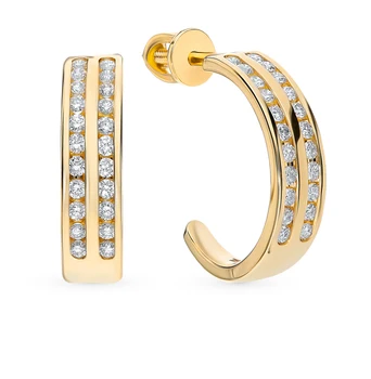 

Gold earrings with diamonds sunlight sample 585