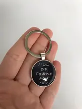 Amigos TV Show llavero 25th aniversario de la serie de dibujos animados divertido patrón de vidrio de 25mm cabujón clave llavero de aro de regalo para Amiga