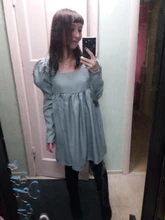 Plaid Dress Puff-Sleeve Square Collar Bclout Black White Sexy Vintage Autumn Casual Woman