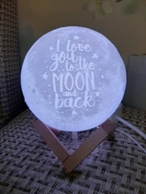 USB Rechargeable Moon-Lamp Night-Light Lunar Custom Tap/remote-Switch 3d-Printing Photo/text