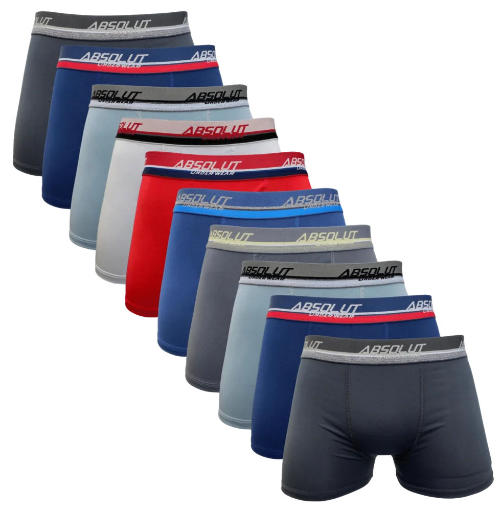 Briefs Box Boxer Kit 10 Plain Assorted Fabric Microfiber Comfortable
