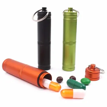 

Pill Cases Compact Aluminum Waterproof Medicine Storage Case Container Pill Box Organizer