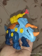 Conjunto de dinosaurios de juguete para niños, tuerca de tornillo de combinación, juguetes educativos de bloques con montaje, regalo