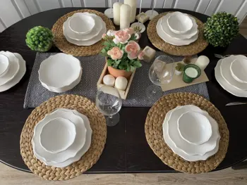 

Набор столовой посуды "Романс" на 6 персон (24 предмета), цвет белый матовый