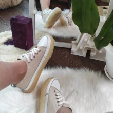 Student Shoes Flat-Bottom Trend-Color Genuine-Leather Women Lace-Up Girl Casual Matching