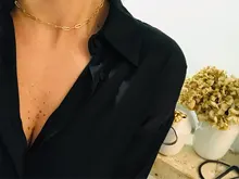 PerisBox 4 tamaños con collares de cadena círculo dorado collares gargantilla para mujer minimalista collar de joyería Vintage