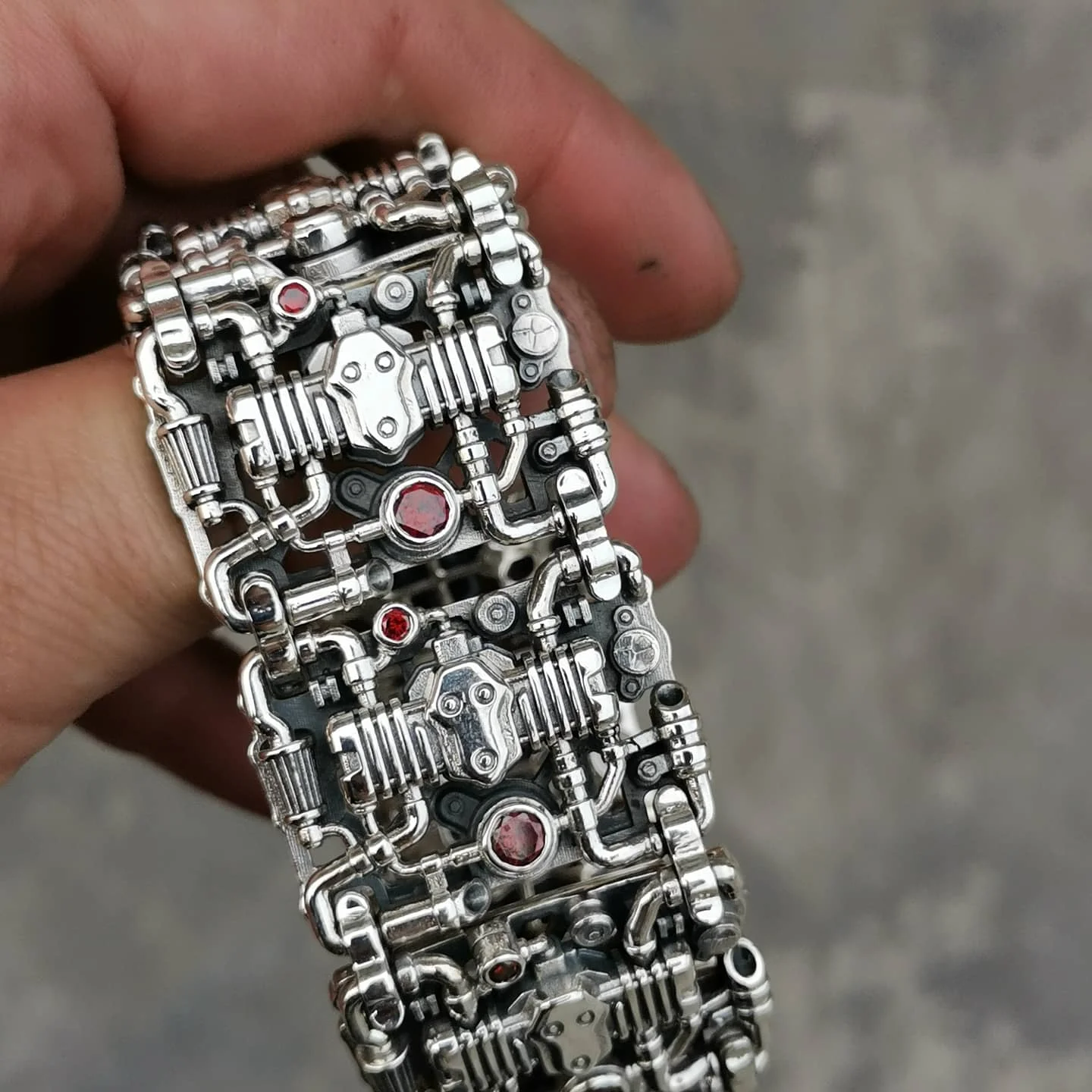 Bracelet author's men's brutal | width 33mm/Silver 925