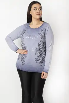 

Sans Textile Women Lilac Cotton Fabric Front Printed Tunic 65 N15479