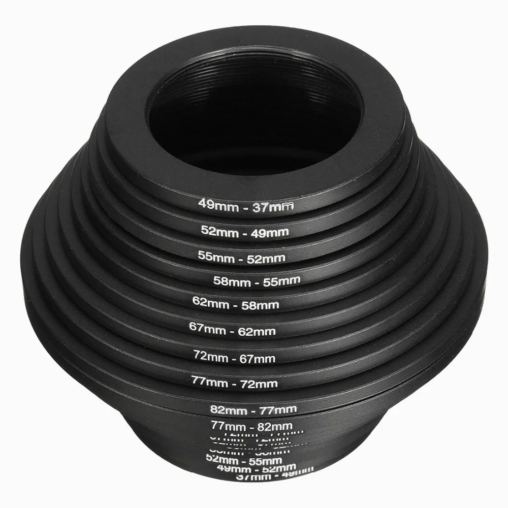 18Pcs Camera Lens Filter Ring Adapter Step Up Down Ring Adapter 37-82mm Set For Canon Nikon All Camera DSLR 18Pcs Camera Lens Filter Ring Adapter Step Up Down Ring Adapter 37-82mm Set For Canon Nikon All Camera DSLR