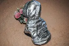 Jumpsuit Pet-Costumes Cotton-Padded Silver-Color Dogs Waterproof Winter Fashion for Hoodie