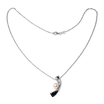 

Choker 925 Sterling silver m 40cm. Curved beads zircons [AB9123]