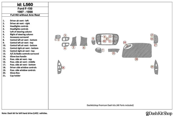 

Interior trim for Ford F-150 1997-1998. Set L560.