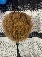 Kinky Curly Wigs Bangs Blonde Cosplay Heat-Resistant Brown Lizzy Synthetic Black Women